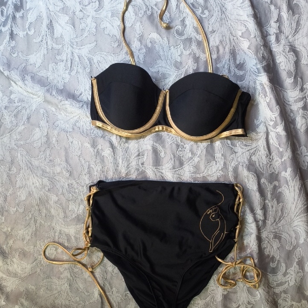 Elegant Black and Gold Women's Bikini